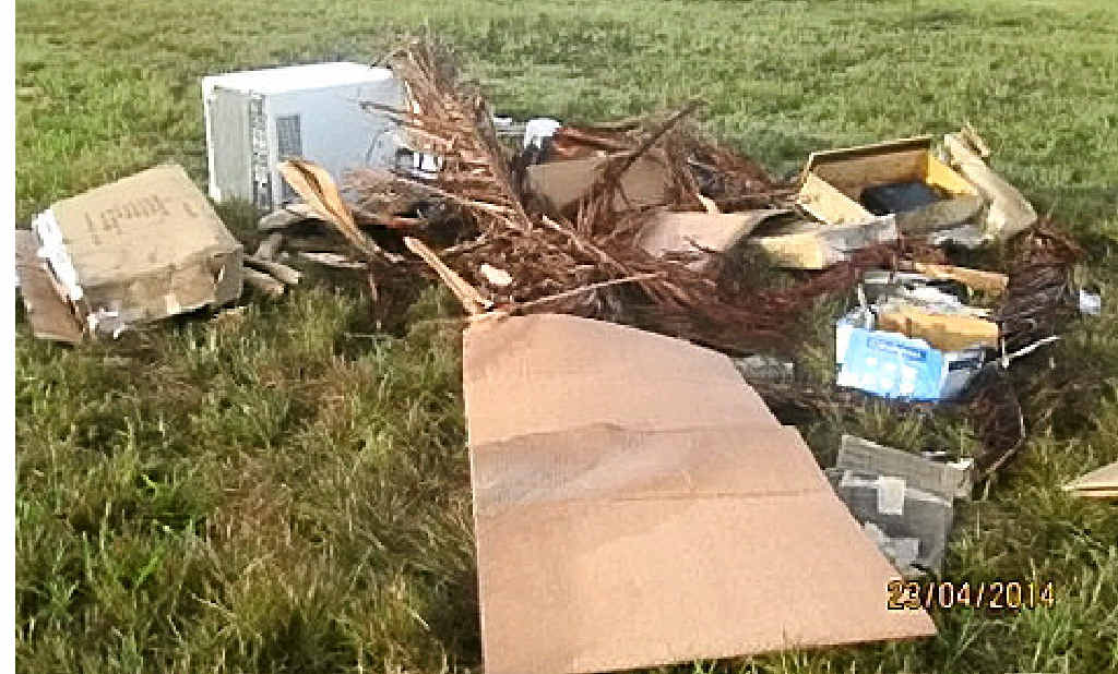 VITAL CLUES: The rubbish dumped at Kawana Island. VITAL CLUES: The rubbish dumped at Kawana Island.