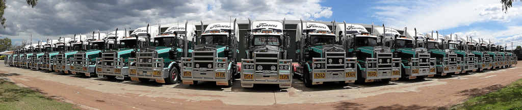 Frasers line-up at the Warwick depot provides a photo opportunity. Frasers line-up at the Warwick depot provides a photo opportunity.