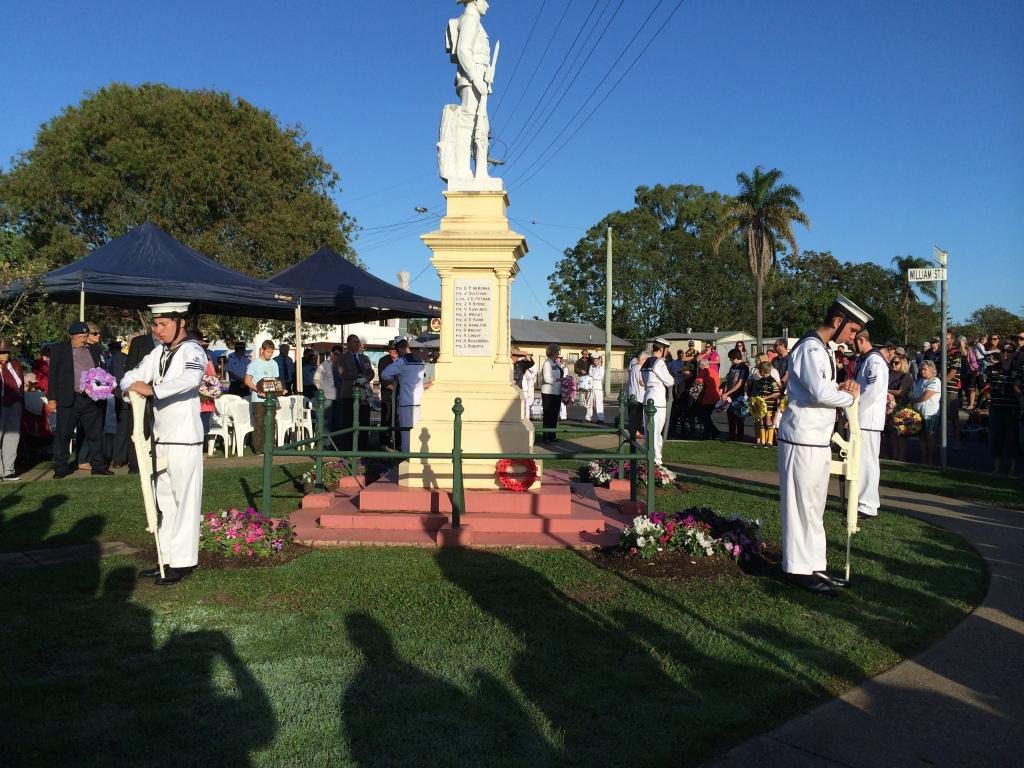 More than 100 people gathered at the war memorial in Howard for the Anzac Day service. More than 100 people gathered at the war memorial in Howard for the Anzac Day service.
