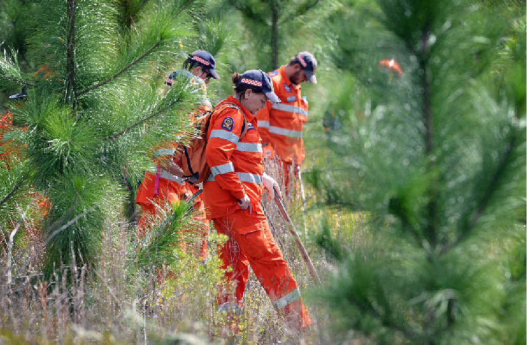 SKULL SEARCH II: SES volunteers continue to sweep the Toolara State Forestry near Tin Can Bay, where more bones have been found. SKULL SEARCH II: SES volunteers continue to sweep the Toolara State Forestry near Tin Can Bay, where more bones have been found.
