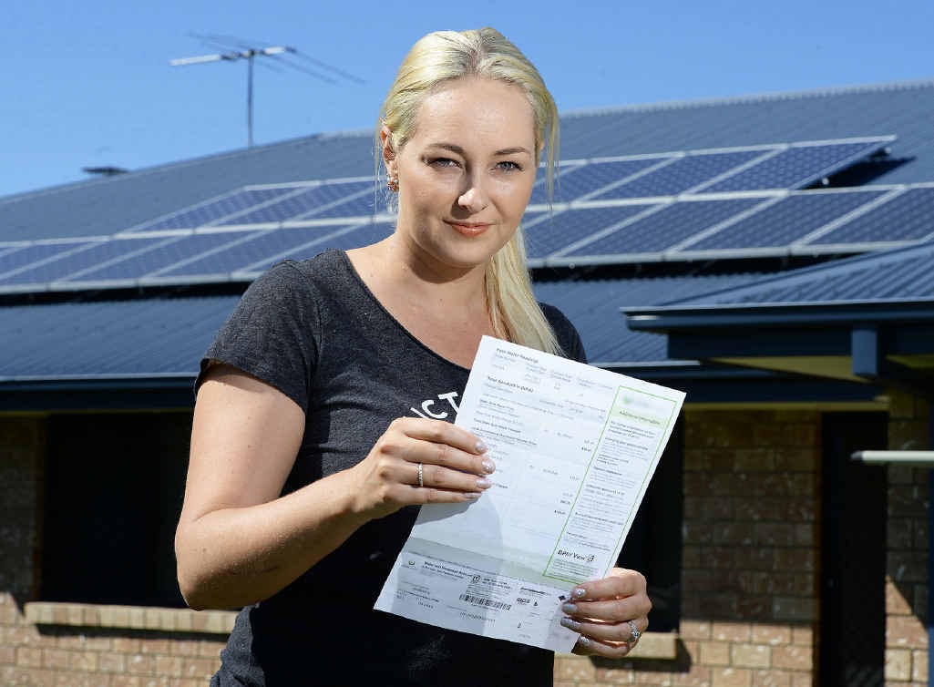 SWITCHED ON: Thagoona solar system buyer Larrissa Williams has seen her electricity bills dip to zero. SWITCHED ON: Thagoona solar system buyer Larrissa Williams has seen her electricity bills dip to zero.
