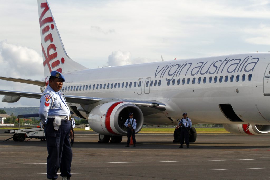 Tweed Heads plumber Matthew Christopher Lockley sparked a hijacking scare on a Virgin flight from Brisbane to Bali on Anzac Day earlier this year. Armed forces met the plan when it landed. Tweed Heads plumber Matthew Christopher Lockley sparked a hijacking scare on a Virgin flight from Brisbane to Bali on Anzac Day earlier this year. Armed forces met the plan when it landed.