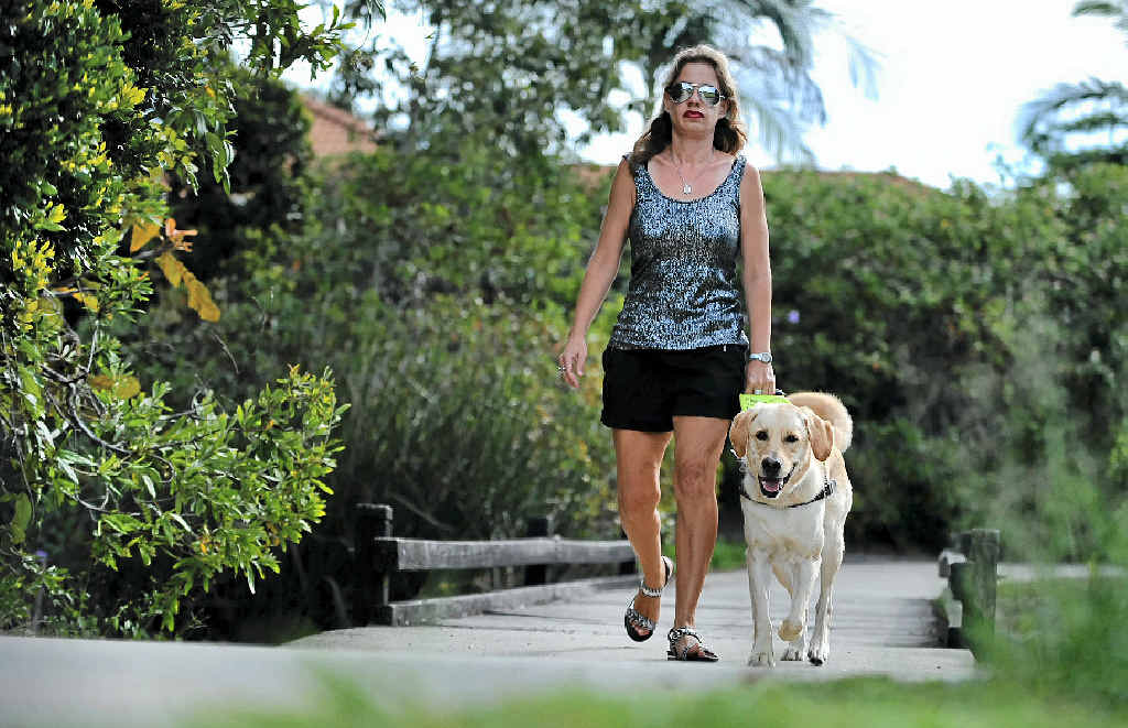 GUIDING HAND: Nicole Damarra of Sippy Downs, with her guide dog Hughie, is supporting International Guide Dog Day on Wednesday. GUIDING HAND: Nicole Damarra of Sippy Downs, with her guide dog Hughie, is supporting International Guide Dog Day on Wednesday.