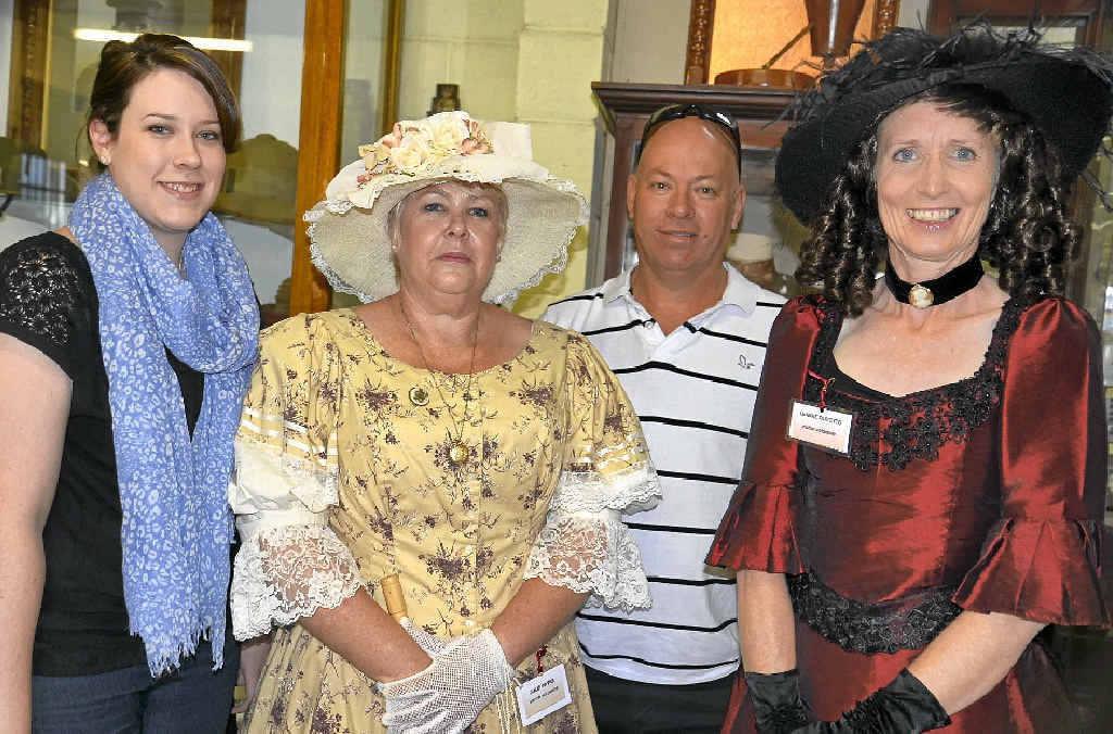 LOOKING THE PART: Holly Payne, Julie Payne, John Payne and Leanne Olivotto at the open day at Pringle Cottage.