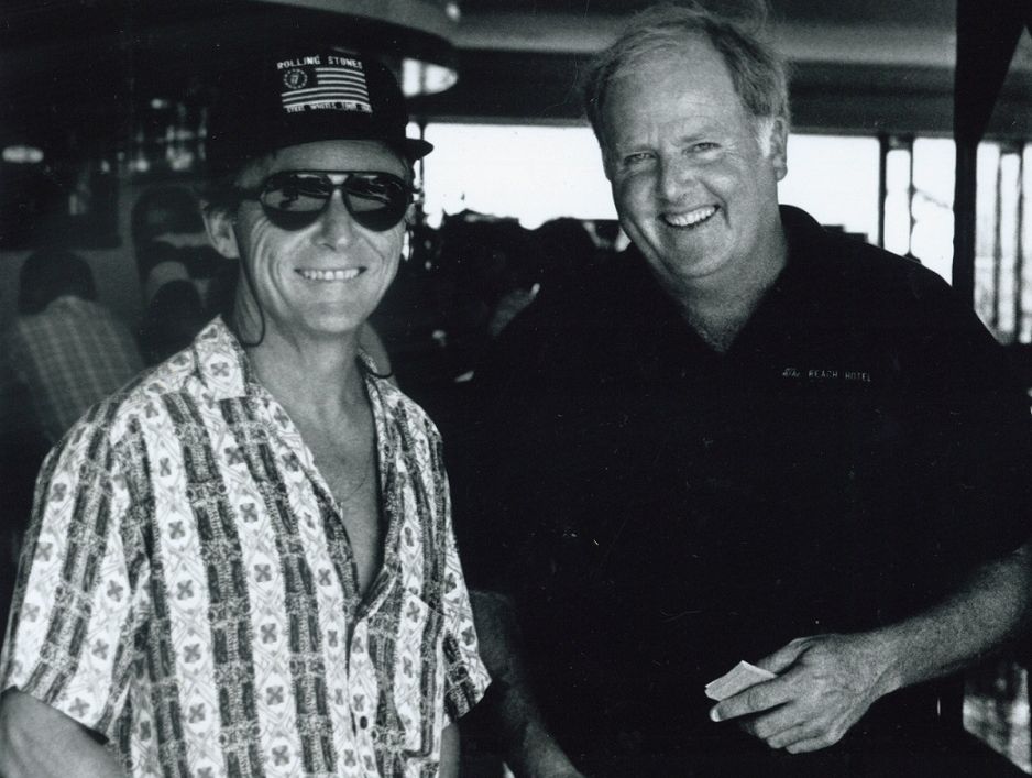 Former Beach Hotel manager John Murray (right) pictured with former Beach Hotel owner John Cornell at the re-built pub's opening. Former Beach Hotel manager John Murray (right) pictured with former Beach Hotel owner John Cornell at the re-built pub's opening.