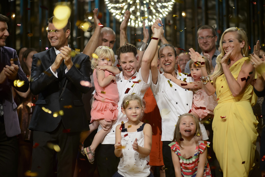 Mums Bree May and Jessica Liebich are crowned the 2014 My Kitchen Rules winners. Mums Bree May and Jessica Liebich are crowned the 2014 My Kitchen Rules winners.