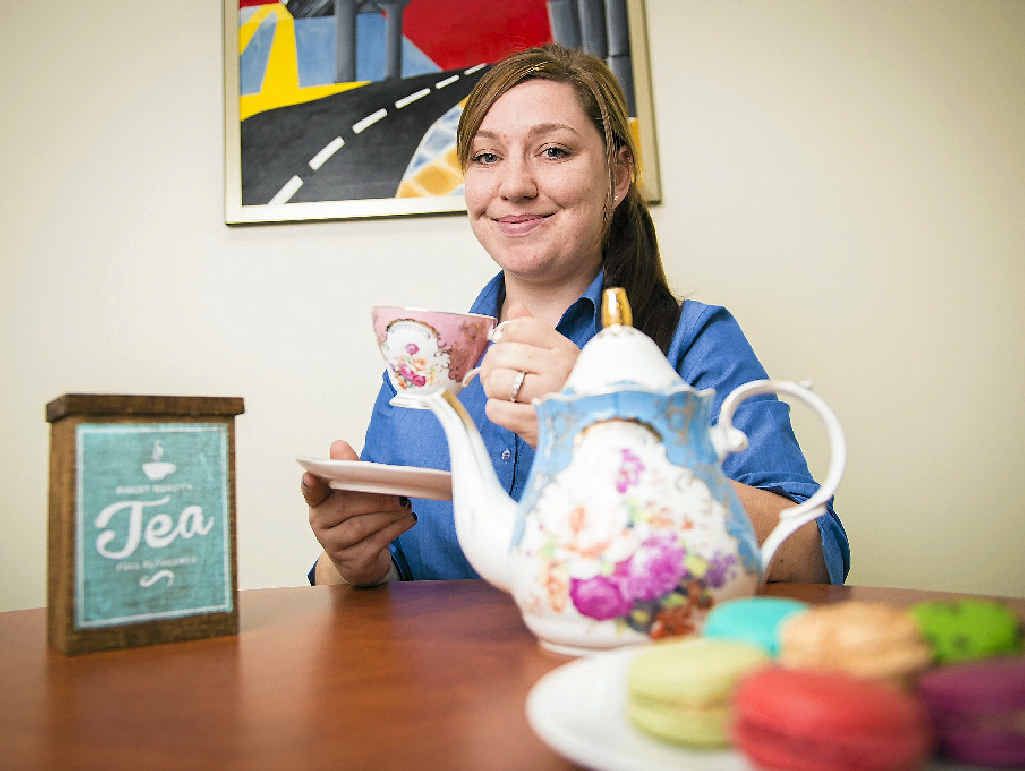 Jessika Johnson makes sure things are in order for her Biggest Morning Tea event on Saturday, May 10. Jessika Johnson makes sure things are in order for her Biggest Morning Tea event on Saturday, May 10.