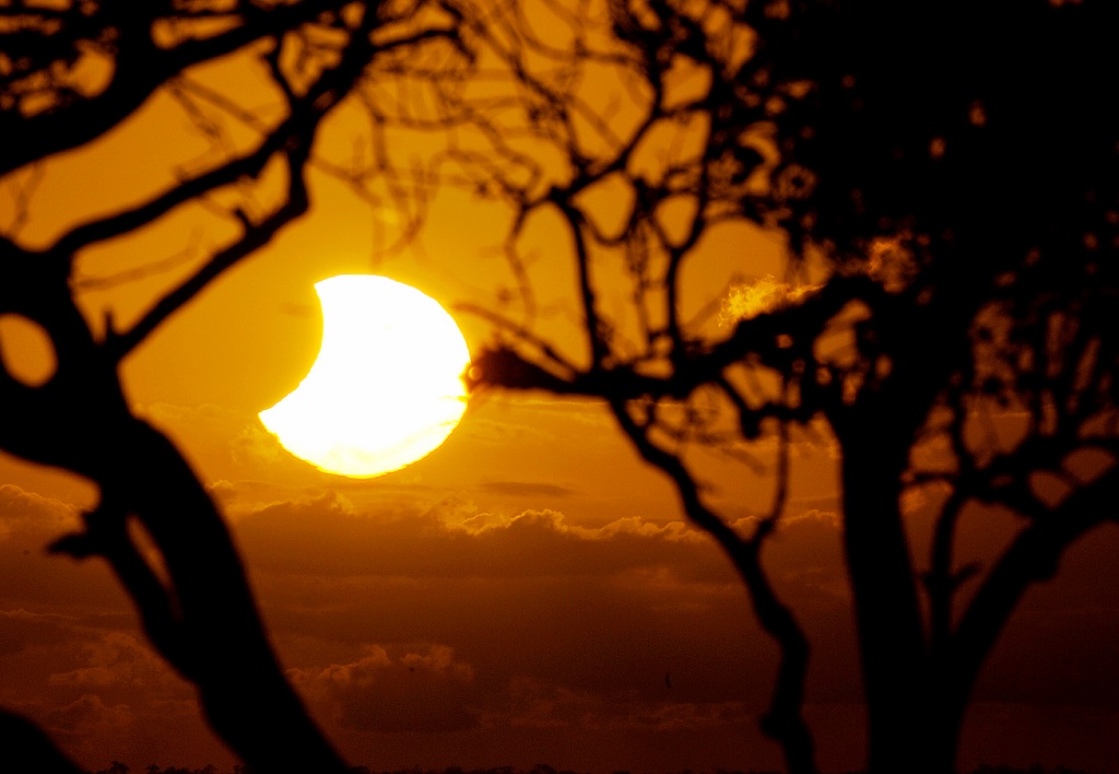 The partial solar eclipse as seen from Gatakers Bay. The partial solar eclipse as seen from Gatakers Bay.