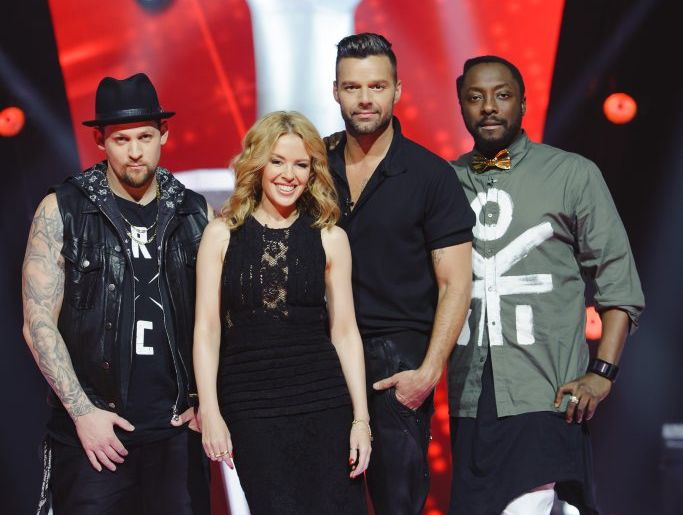 The Voice Australia's 2014 coaches: Joel Madden, Kylie Minogue, Ricky Martin and will.i.am. The Voice Australia's 2014 coaches: Joel Madden, Kylie Minogue, Ricky Martin and will.i.am.