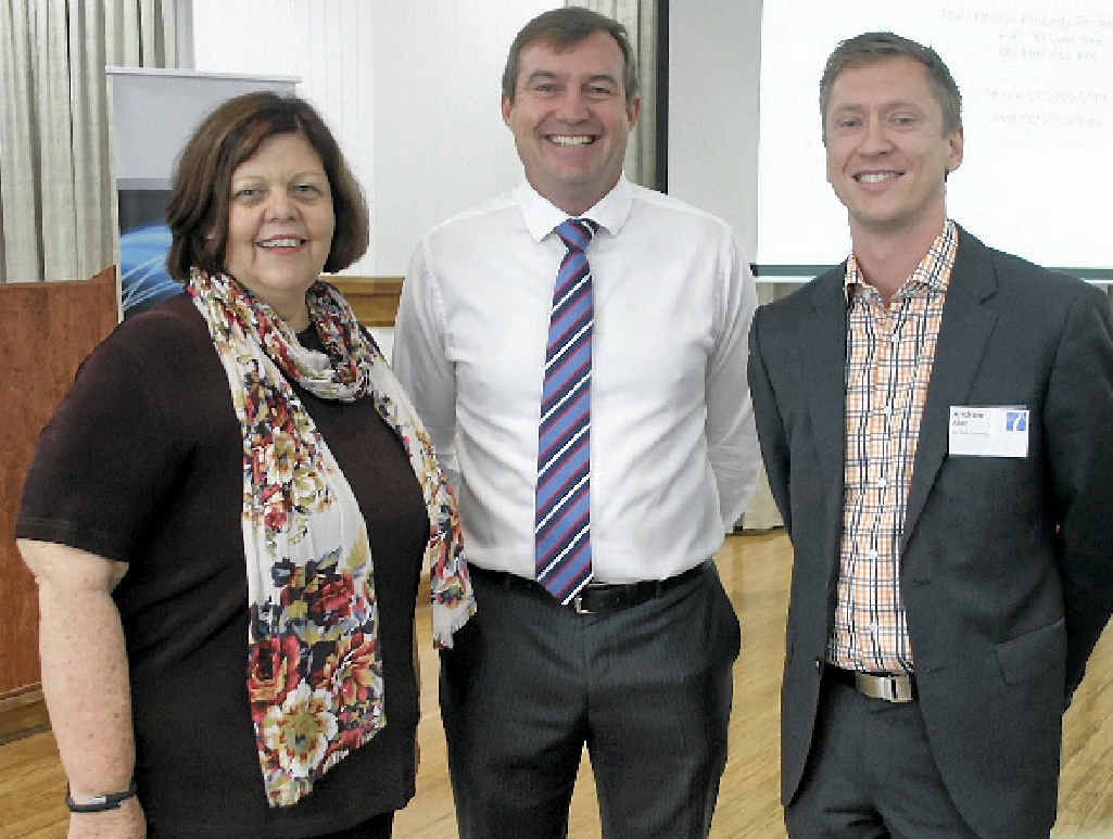 Mayor Gail Sellers, Matthew Gross and Andrew Allen at the UDIA Breakfast. Mayor Gail Sellers, Matthew Gross and Andrew Allen at the UDIA Breakfast.