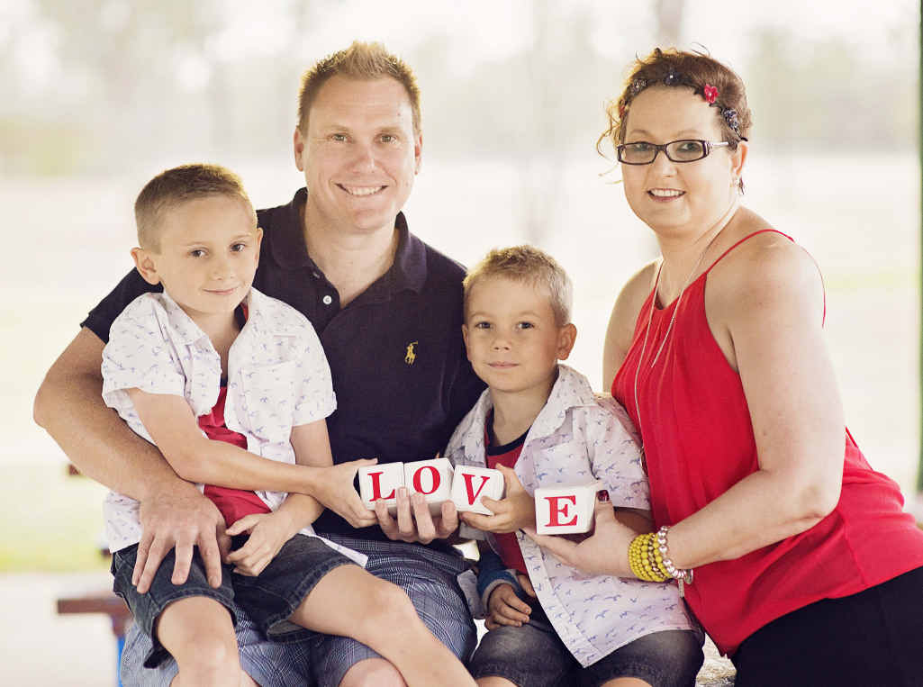 Sheree McLeod with her husband Wade and sons, Lachlan and Riley. Sheree McLeod with her husband Wade and sons, Lachlan and Riley.