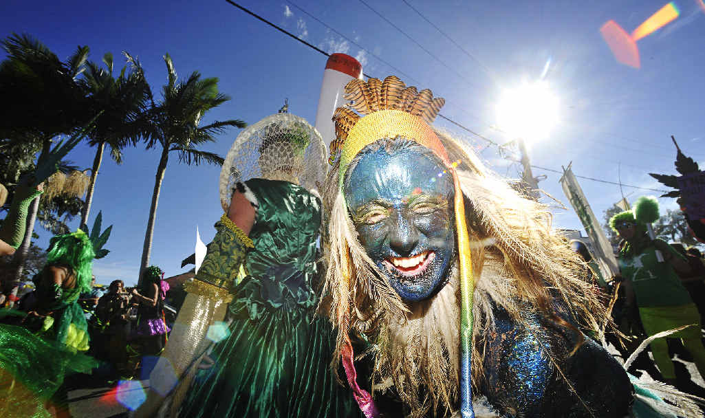 FESTIVAL FUN: Participants in the 2014 Nimbin MardiGrass express their excitement as part of the parade. FESTIVAL FUN: Participants in the 2014 Nimbin MardiGrass express their excitement as part of the parade.