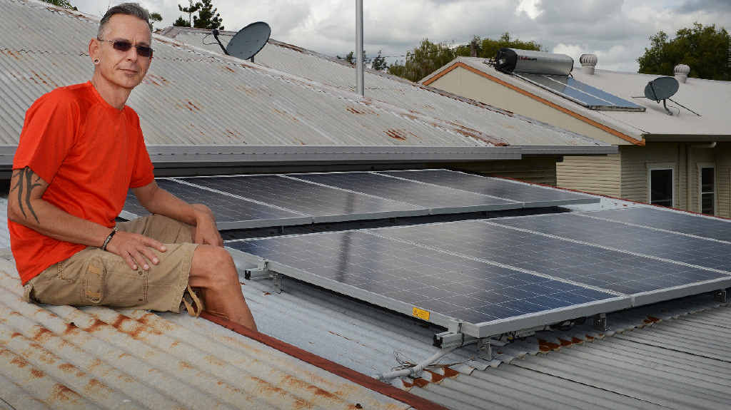 SUN’S ENERGY: Reiner Becker of East Lismore had some solar panel installed on his house. SUN’S ENERGY: Reiner Becker of East Lismore had some solar panel installed on his house.