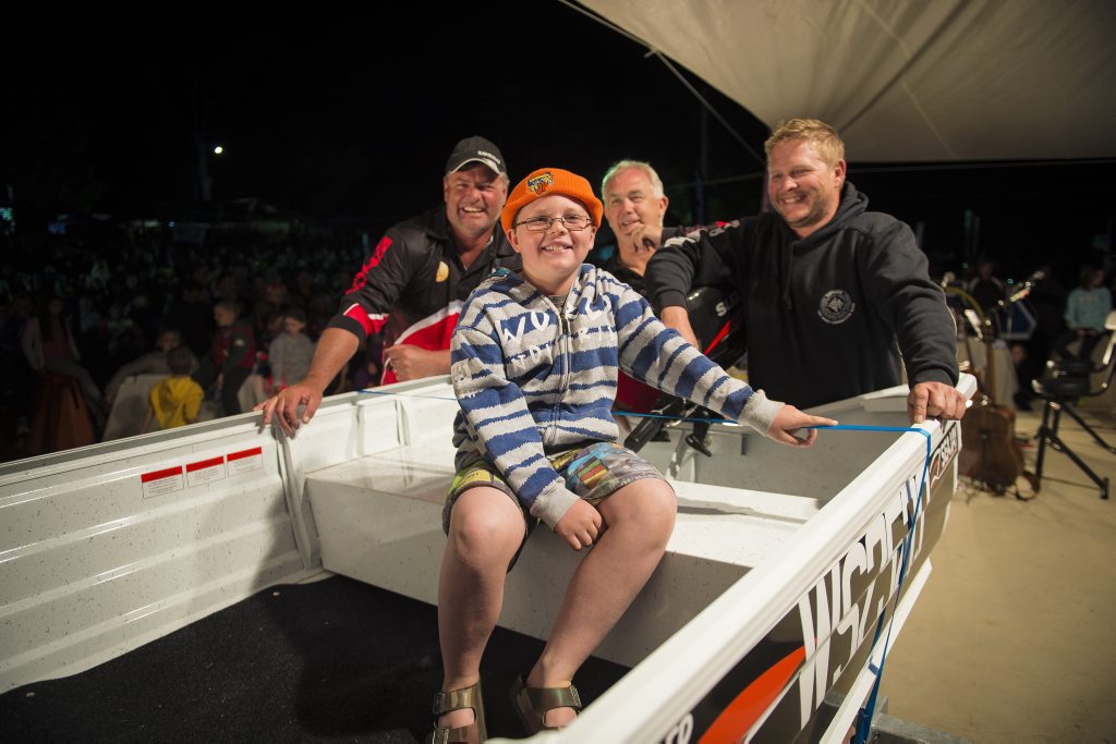 Junior boat winner Ryan Loakes at the Boyne Tannum HookUp, Boyne Island. Junior boat winner Ryan Loakes at the Boyne Tannum HookUp, Boyne Island.
