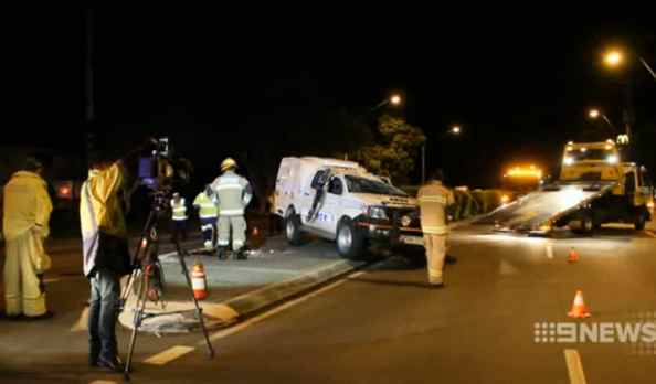 A police car was rammed after a chase which started at Marcoola Image: Nine News A police car was rammed after a chase which started at Marcoola Image: Nine News