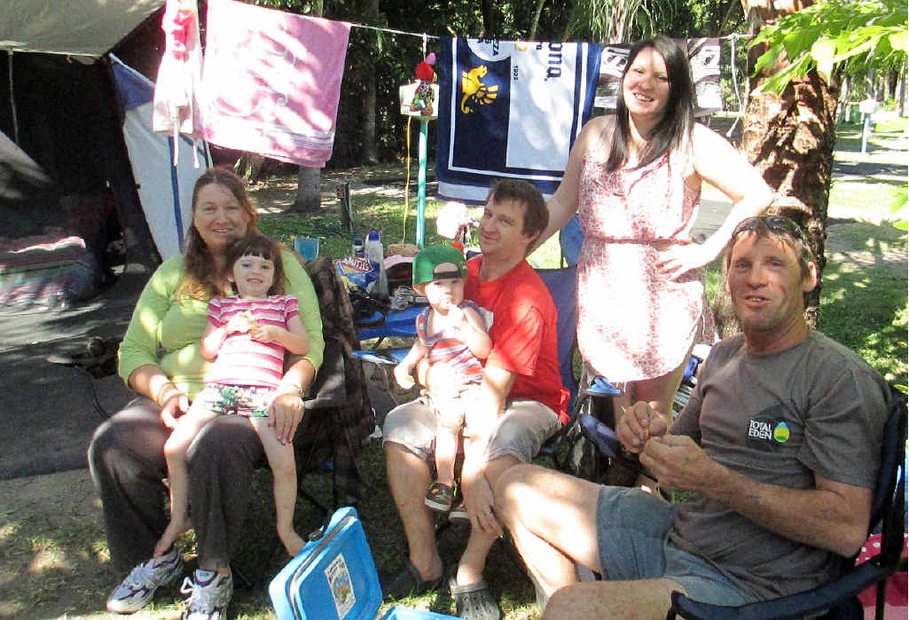 HAPPY GRAMPERS: Three generations (from left): Beverly ‘nanny’ Turton with granddaughter Jayde Reynolds, Ben Reynolds and son Ethan, Rebekah Reynolds and Shane ‘pop’ Turton. HAPPY GRAMPERS: Three generations (from left): Beverly ‘nanny’ Turton with granddaughter Jayde Reynolds, Ben Reynolds and son Ethan, Rebekah Reynolds and Shane ‘pop’ Turton.