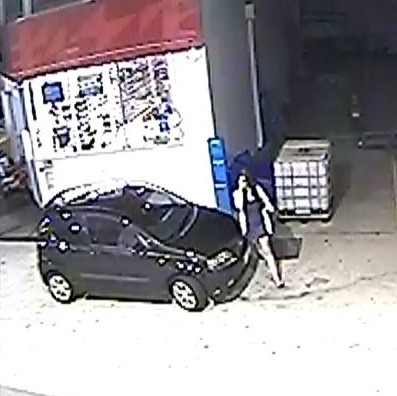 Footage of a female person in a small black vehicle, this person was at (United) service station at about midnight on that night. Footage of a female person in a small black vehicle, this person was at (United) service station at about midnight on that night.