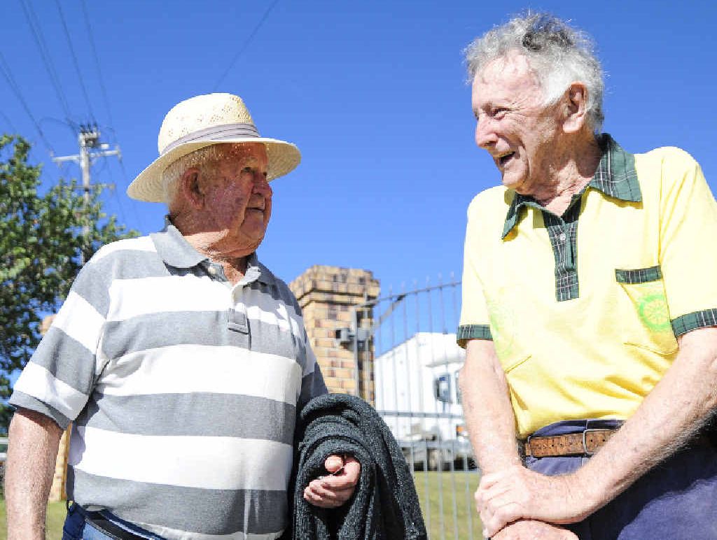 GOOD TIMES: Maclean Show gatekeepers Don Ensbey and Dick Richards share a laugh as they greet show-goers. They have been volunteering for years. Photo: JoJo Newby GOOD TIMES: Maclean Show gatekeepers Don Ensbey and Dick Richards share a laugh as they greet show-goers. They have been volunteering for years. Photo: JoJo Newby
