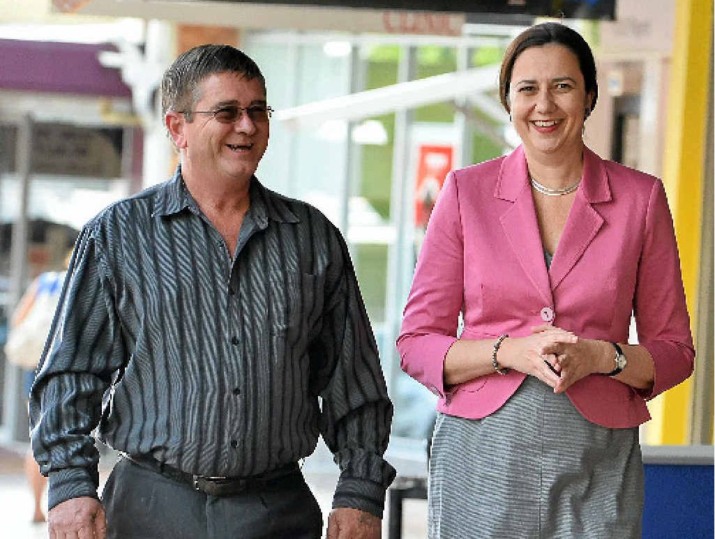 Labor’s Gympie candidate Stephen Meredith with Anastasia Palaszczuk in Mary St. Labor’s Gympie candidate Stephen Meredith with Anastasia Palaszczuk in Mary St.