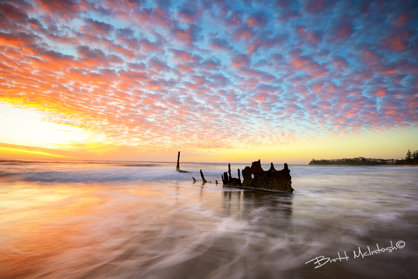 The remains of the wreck of the SS Dicky near Caloundra. Photo: Brett McIntosh The remains of the wreck of the SS Dicky near Caloundra. Photo: Brett McIntosh