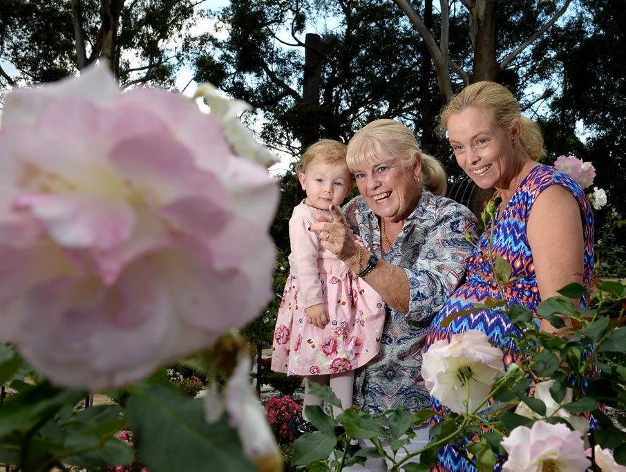 Baby Harmony and Skye Robertson, with Skye's mum Myrna Ware, will be at Tweed Heads Memorial Gardens for Mother's Day - new baby willing.