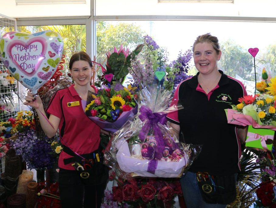 BUSY: Emma Koivunen and Tamara Hughes have been run off their feet at Jan’s Flower Shoppe.