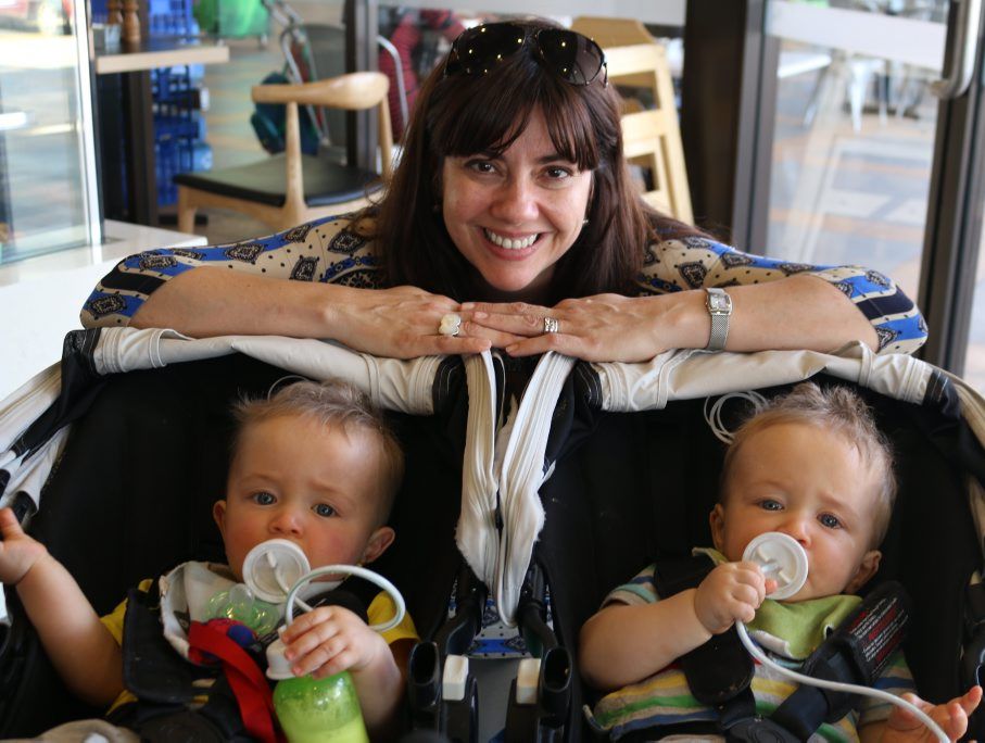 Eva De La Iglesia with twin sons Oliver and Alexander are loving their new home in Gladstone. 