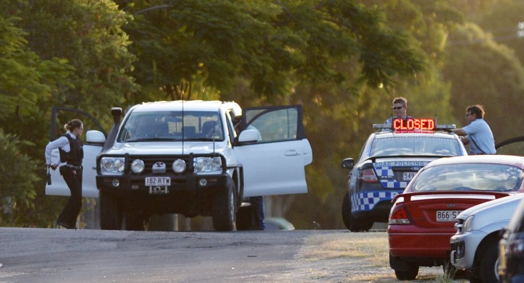 Police cars blocked off a number of streets in Wandal. Police cars blocked off a number of streets in Wandal.