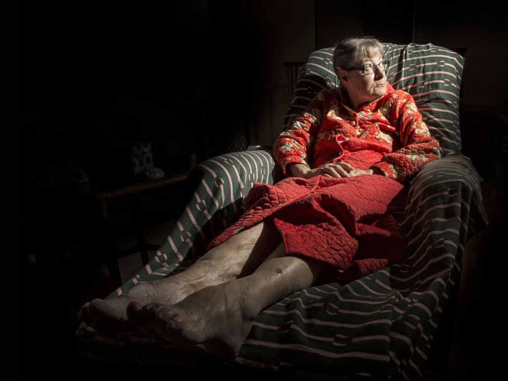 UPSET: Lauraine Ford of South Grafton recovers after her driveway fall. PHOTO: ADAM HOURIGAN UPSET: Lauraine Ford of South Grafton recovers after her driveway fall. PHOTO: ADAM HOURIGAN