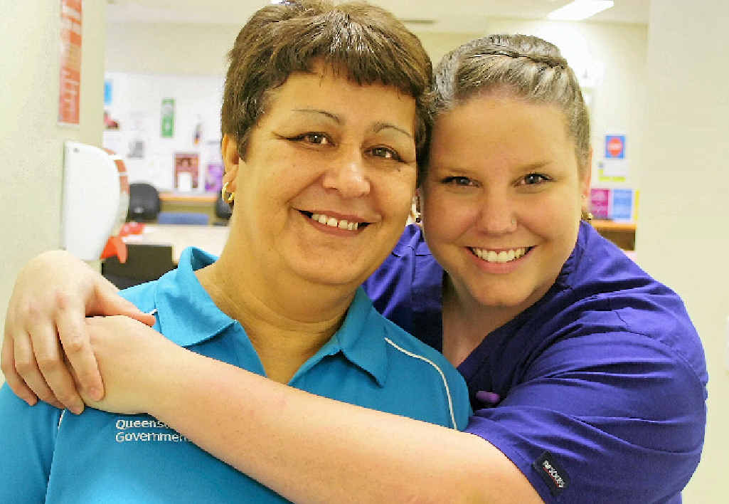 Celebrating International Nurses Day are Gladstone Hospital nurses Hayley Gould and Leighette Sullivan who love what they do. Celebrating International Nurses Day are Gladstone Hospital nurses Hayley Gould and Leighette Sullivan who love what they do.