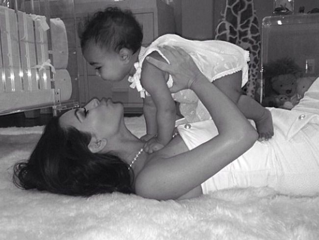 Kim Kardashian and her daughter North West. Kim Kardashian and her daughter North West.