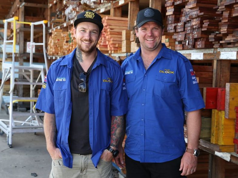 Dale Vine, left, with The Block team mate Brad Cranfield. 