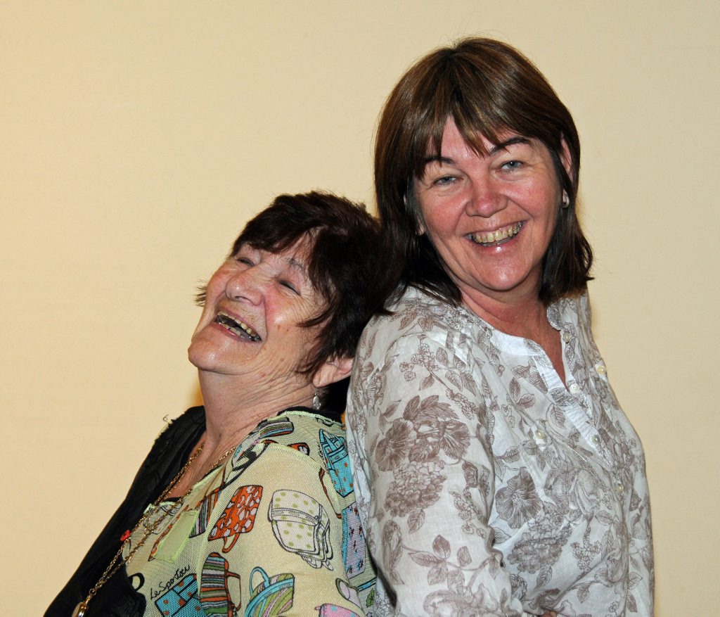 Exhibition artists and best friends, Beryl Wood and Leanne Cole. Image by EH. Gallaher Exhibition artists and best friends, Beryl Wood and Leanne Cole. Image by EH. Gallaher