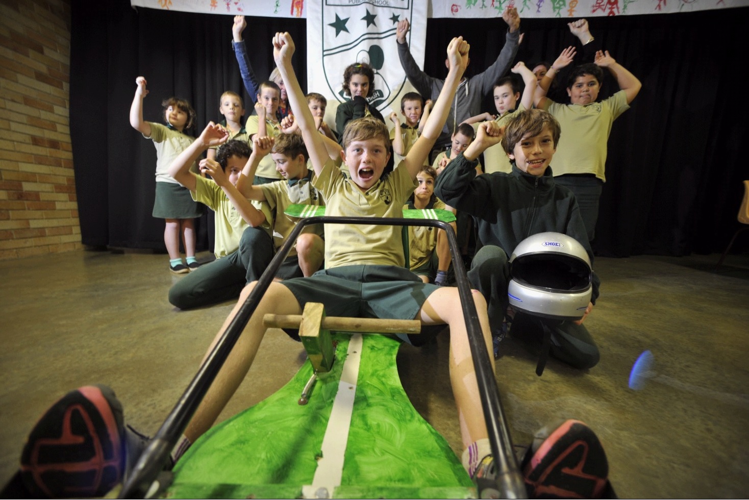 Lismore Heights Public School students have proudly built their own go-kart which they will enter into the Bangalow Billycart Derby. Lismore Heights Public School students have proudly built their own go-kart which they will enter into the Bangalow Billycart Derby.