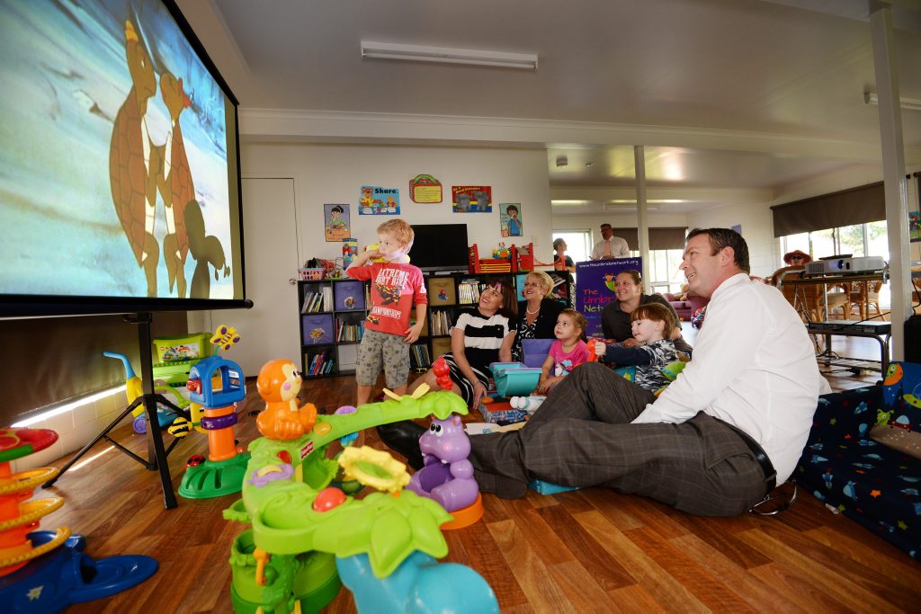 Jack Simpson (3), Christine Corbet (AP), Michelle Landry, Sienna Cooke(4), Raelene Ensby(umbrella), Joey Towson(4) and Patrick Williams(AP) enjoying the big screen. Photo Allan Reinikka / The Morning Bulletin Jack Simpson (3), Christine Corbet (AP), Michelle Landry, Sienna Cooke(4), Raelene Ensby(umbrella), Joey Towson(4) and Patrick Williams(AP) enjoying the big screen. Photo Allan Reinikka / The Morning Bulletin