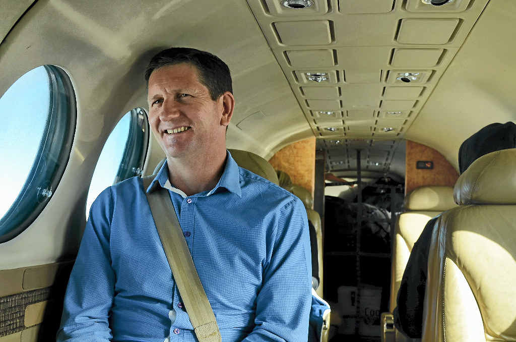 TIME OUT: Local member Lawrence Springborg sneaks in some down time on his health trek. TIME OUT: Local member Lawrence Springborg sneaks in some down time on his health trek.