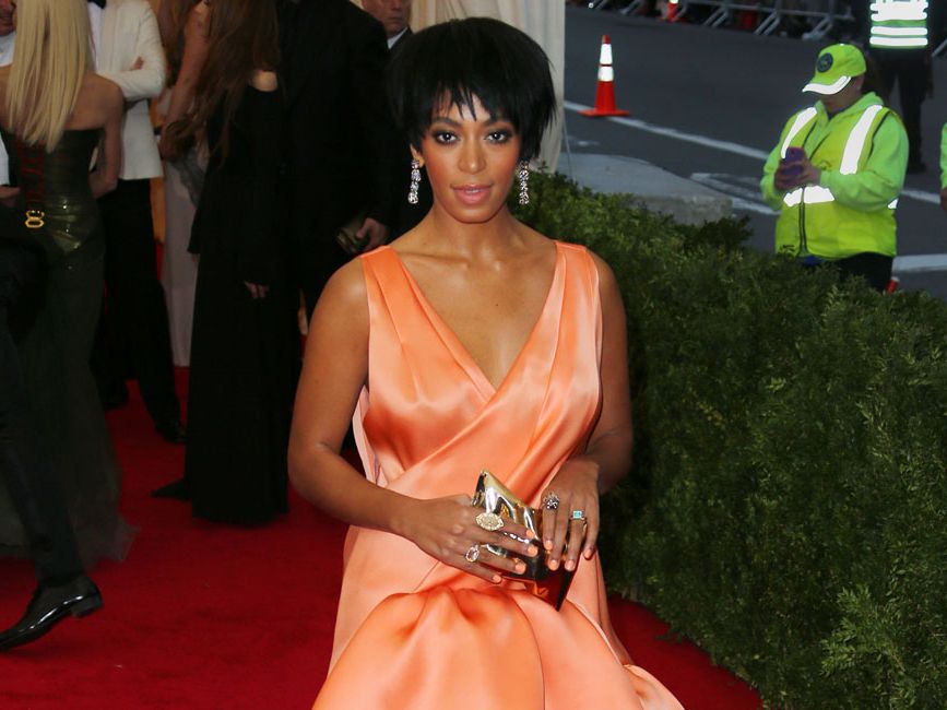 Solange Knowles pictured on the night of the Met Gala when the altercation took place