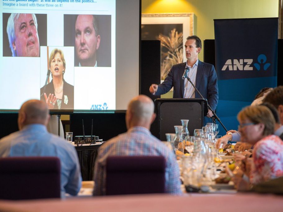 ANZ chief economist Justin Fabo reviews the Federal Budget at a C.ex Coffs luncheon. Photo: Trevor Veale / Coffs Coast Advocate