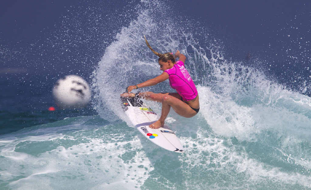 COMPETITIVE: Lakey Peterson snaps at the top on a wave at the Billabong Rio Pro in Rio de Janeiro, Brazil. COMPETITIVE: Lakey Peterson snaps at the top on a wave at the Billabong Rio Pro in Rio de Janeiro, Brazil.