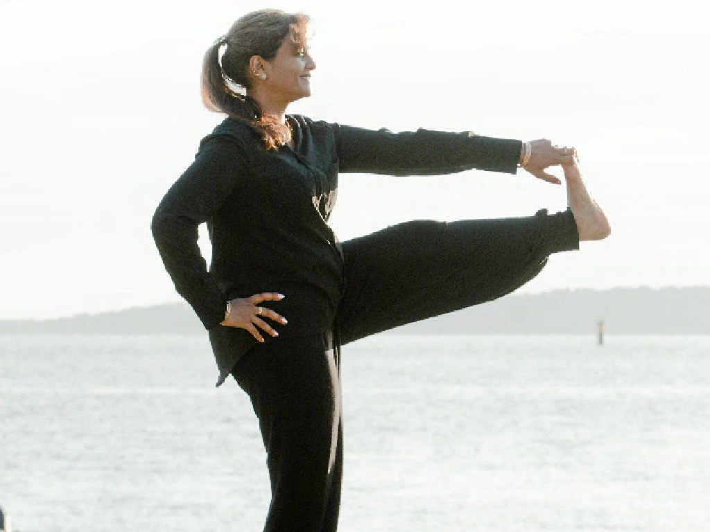 STAY CALM: Yoga guru Pushpa Bakshi. STAY CALM: Yoga guru Pushpa Bakshi.