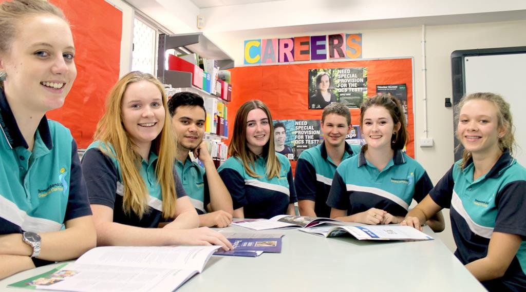 Tannum Sands High School students Jess Moody, Georgia Mackay, Lewis Wairoa, Jess Spencer, Galvin Mitch Hurst, Grace Shuttleworth and Courtney Murray celebrate the success of last year's OP results. Tannum Sands High School students Jess Moody, Georgia Mackay, Lewis Wairoa, Jess Spencer, Galvin Mitch Hurst, Grace Shuttleworth and Courtney Murray celebrate the success of last year's OP results.