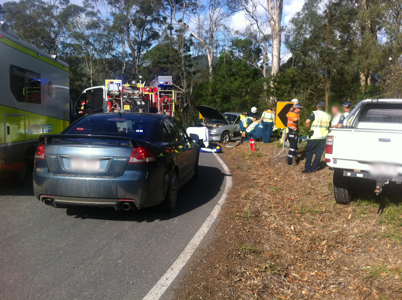 A woman was airlifted Royal Brisbane and Women’s Hospital for immediate specialist care after her car and a truck collided in the Sunshine Coast Hinterland. A woman was airlifted Royal Brisbane and Women’s Hospital for immediate specialist care after her car and a truck collided in the Sunshine Coast Hinterland.