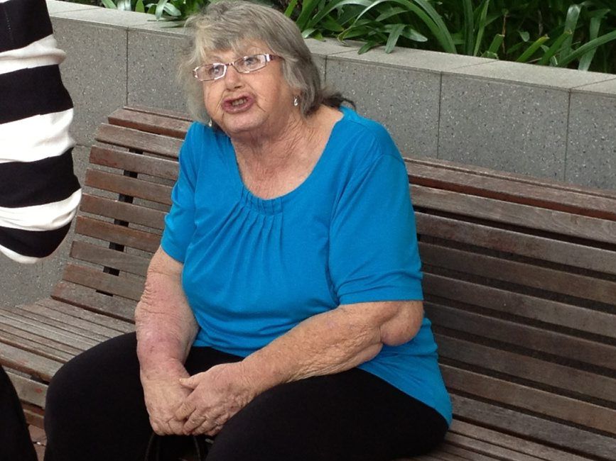 Valerie Dawn Gough outside Caboolture Magistrates Court. Valerie Dawn Gough outside Caboolture Magistrates Court.