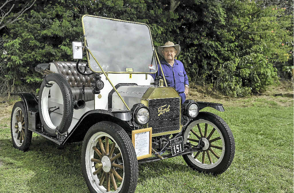 Gordon Whittaker with his 1914 Ford Model T. Gordon Whittaker with his 1914 Ford Model T.