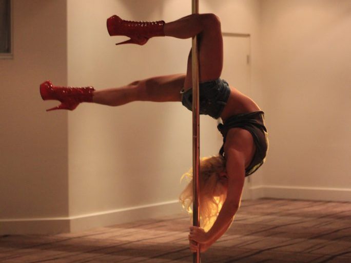 Winner of the 2014 South Queensland Pole Championships Anastasia Ivleva from Brisbane with her perfect performance. Winner of the 2014 South Queensland Pole Championships Anastasia Ivleva from Brisbane with her perfect performance.