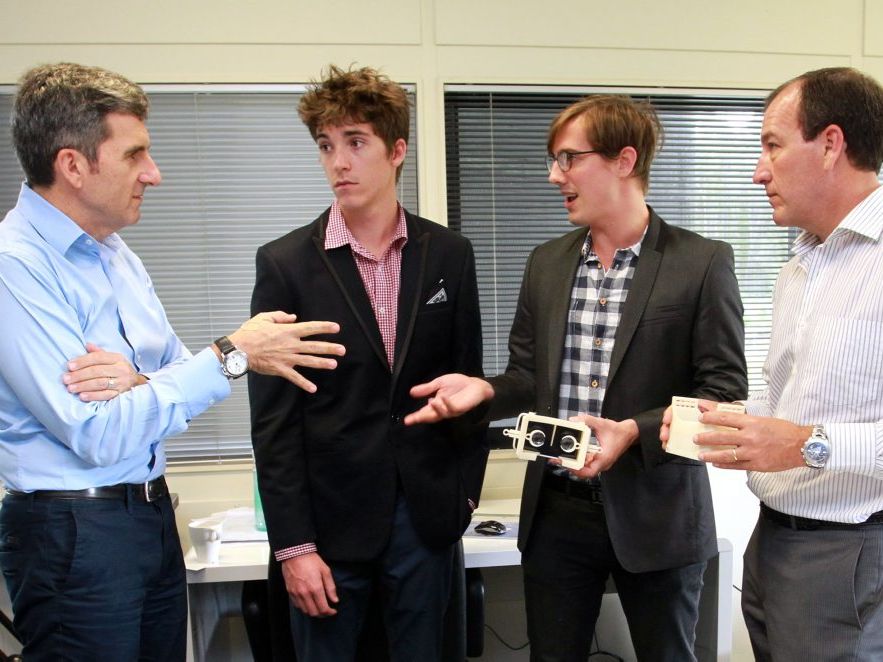 Internet guru Daniel Petre was a guest of Startup businesses at the Innovation Centre at the University of the Sunshine Coast. Pictured (from left) are Daniel Petre, Danum Harris-Lusk and Wilfrid Watson from Phenomec, and Mal Brough. Internet guru Daniel Petre was a guest of Startup businesses at the Innovation Centre at the University of the Sunshine Coast. Pictured (from left) are Daniel Petre, Danum Harris-Lusk and Wilfrid Watson from Phenomec, and Mal Brough.