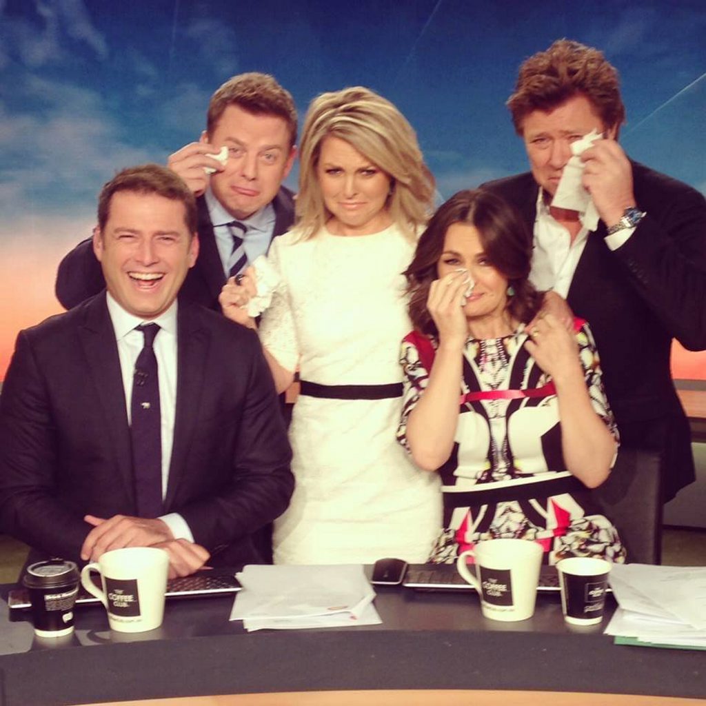 Georgie Gardner (centre) with the team from the Today Show. Georgie Gardner (centre) with the team from the Today Show.