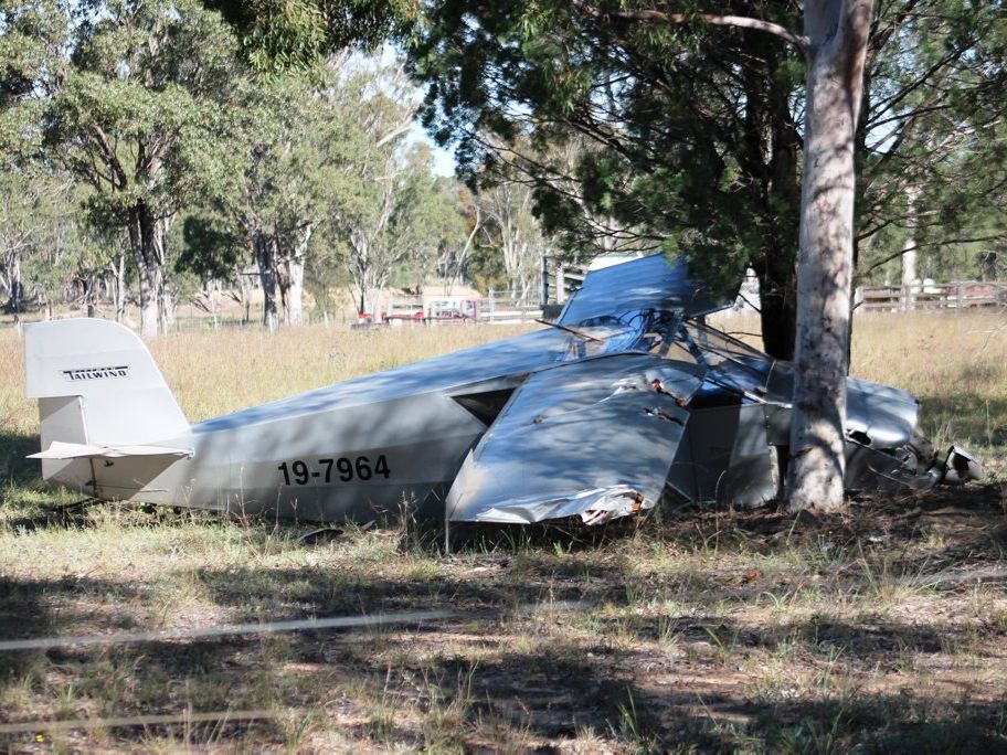 Two men were injured when their light plane crashed on take-off at Leyburn this afternoon. Two men were injured when their light plane crashed on take-off at Leyburn this afternoon.