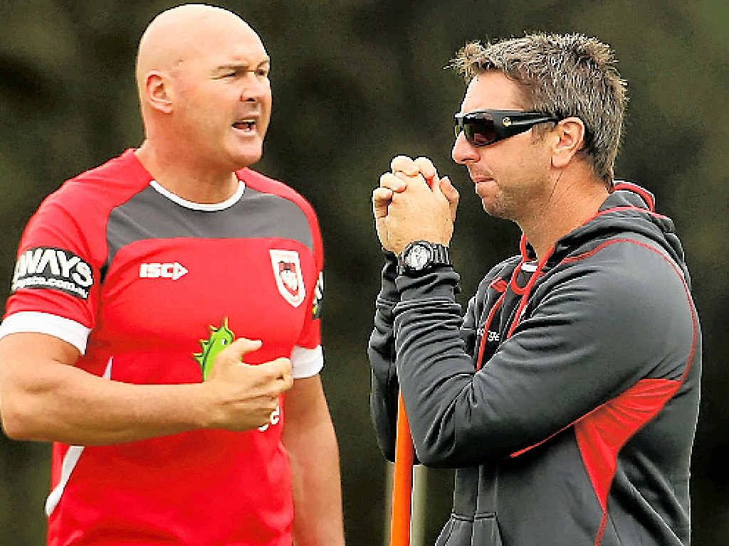 AXED: Paul McGregor (left) has been named interim Dragons’ coach for the remainder of the season after the club sacked Steve Price yesterday. AXED: Paul McGregor (left) has been named interim Dragons’ coach for the remainder of the season after the club sacked Steve Price yesterday.