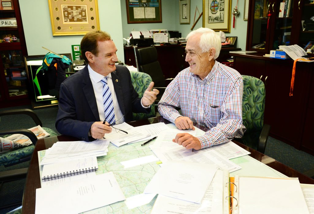SUPPORTER: Dan Gorman discusses the Forward Ipswich fund at Mayor Paul Pisasale’s office. SUPPORTER: Dan Gorman discusses the Forward Ipswich fund at Mayor Paul Pisasale’s office.